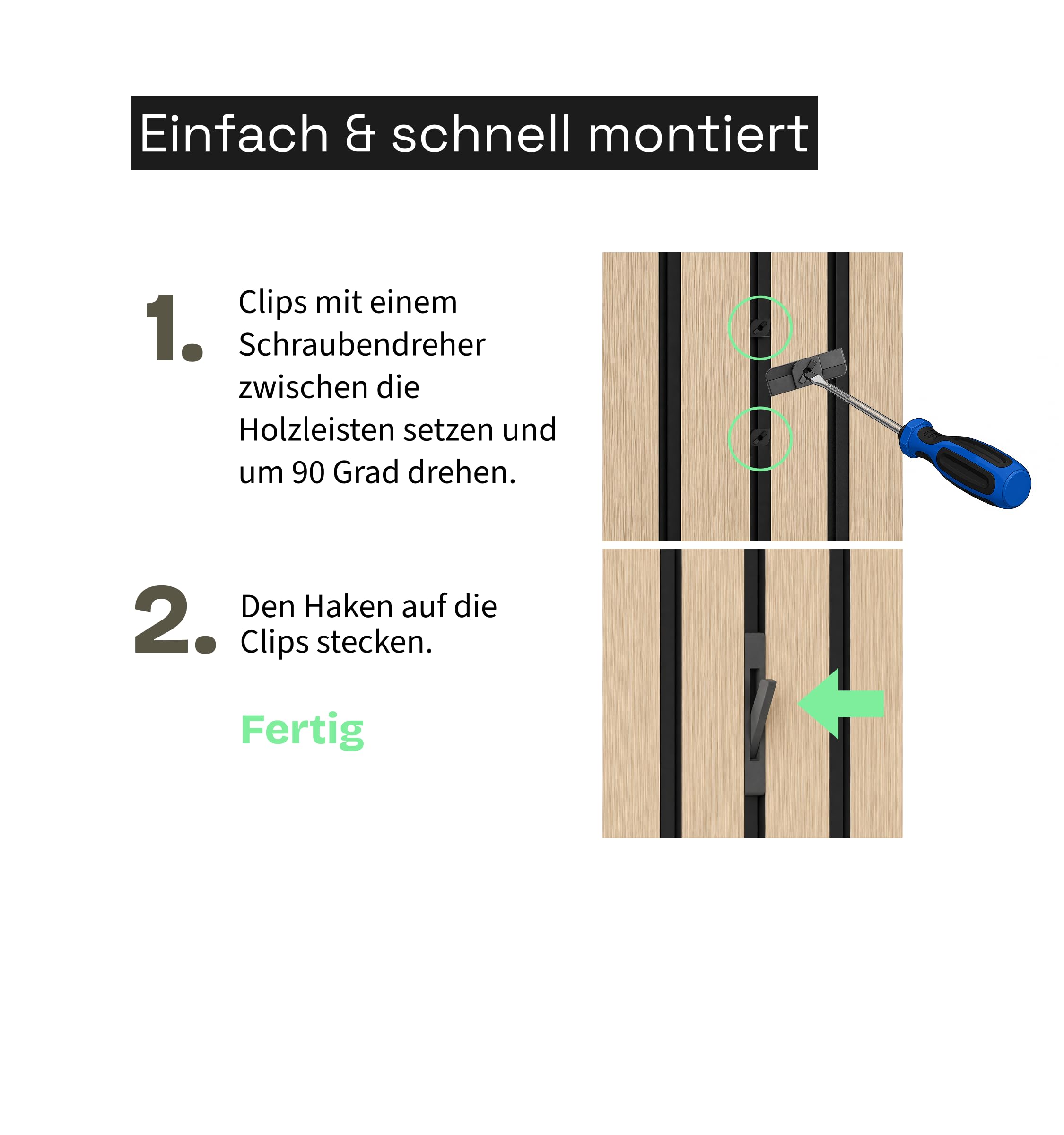 Generisch Klappbarer Haken [HIDE] für Akustikpaneele | ohne Bohren (6)