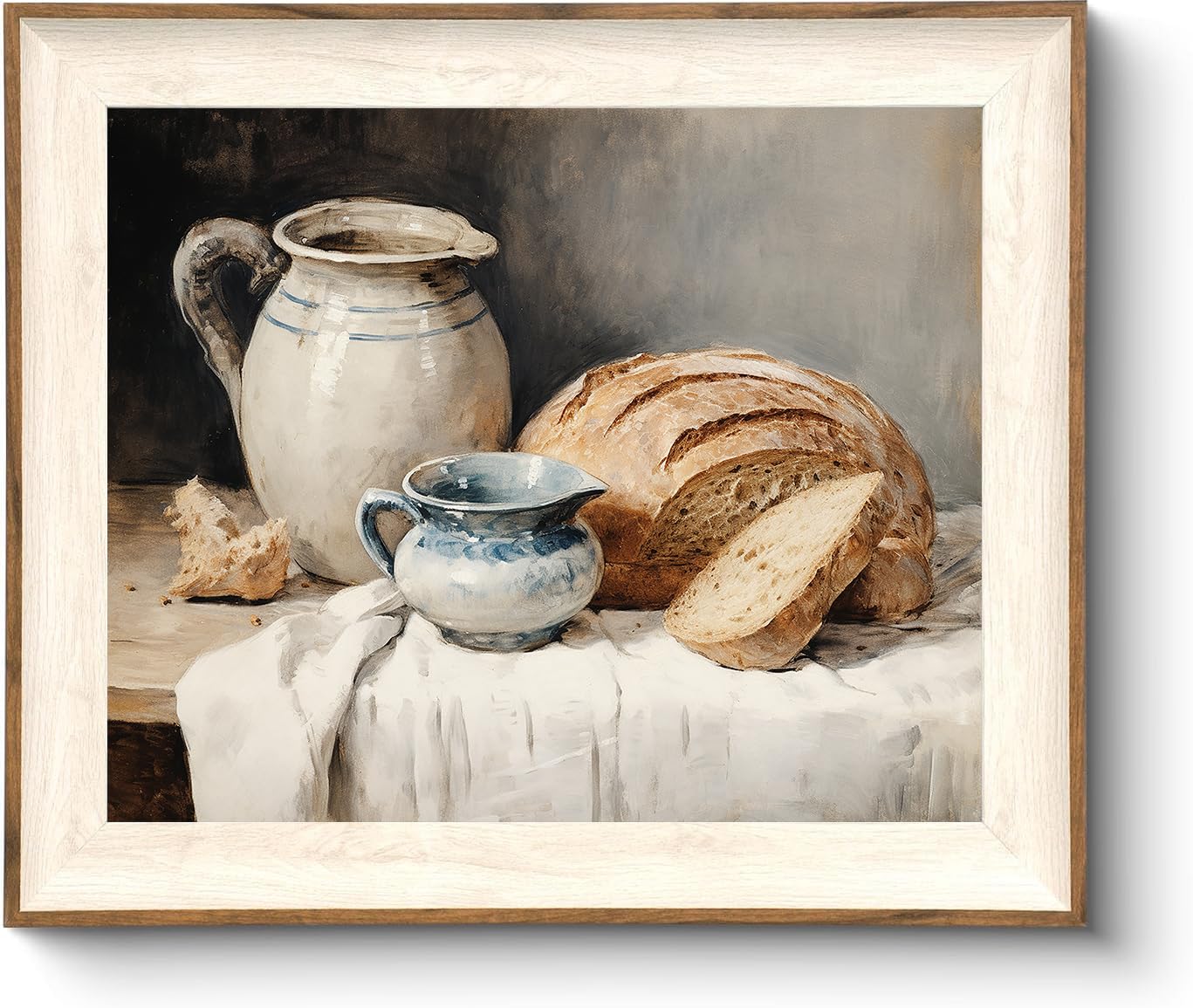ASTRDECOR Framed Sourdough Bread Still Life Wall Art 10x12