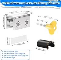 Vista 4 de Window Lock, 8 Sets Sliding Window Locks Security Up and Down Window, Window Stoppers for Vertical & Horizontal Windows, Childproof Safety Window