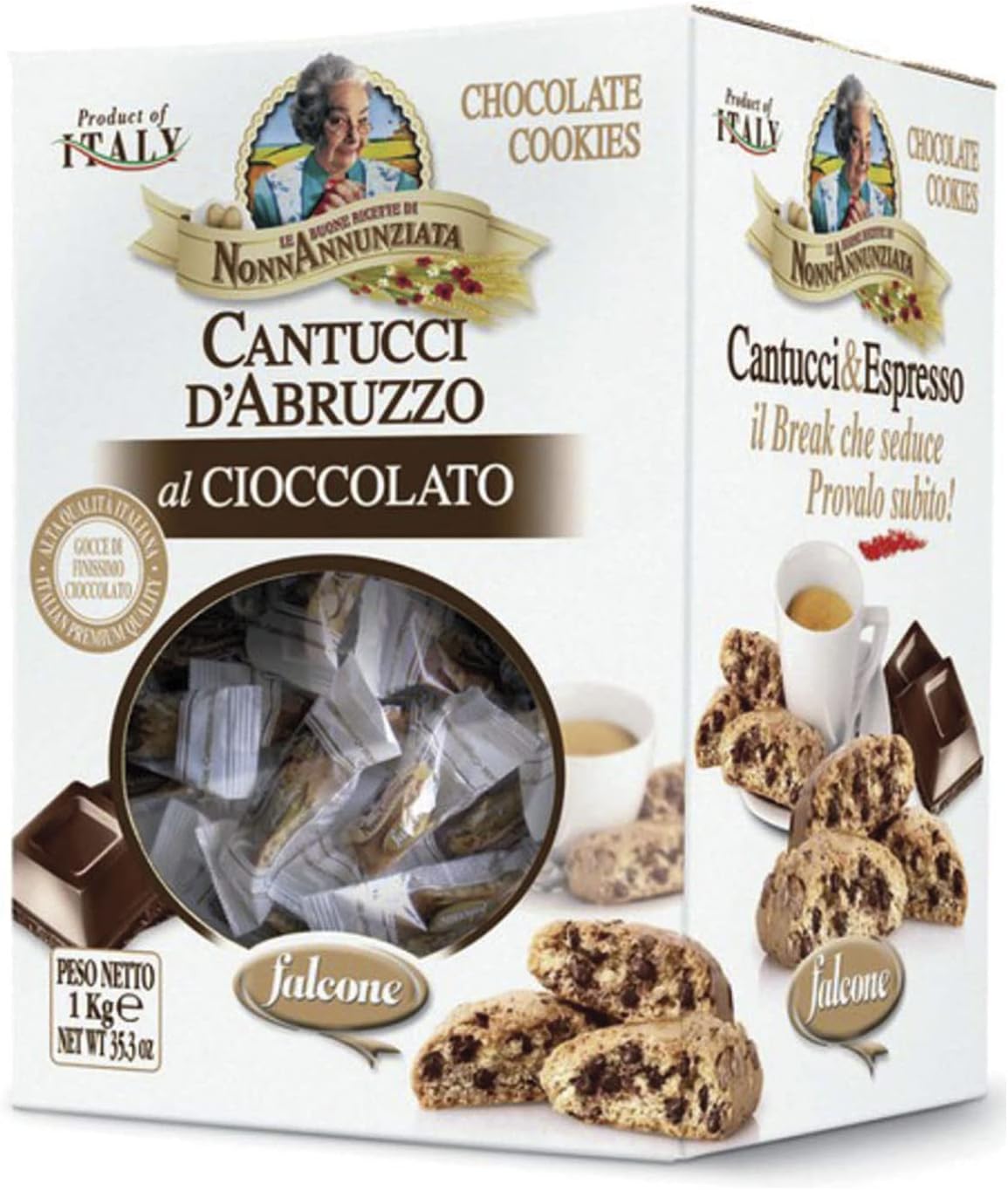 Ghiott Ghiottini Almond Biscotti Cookies 1Killogram (2.2 Pound) Package Italian