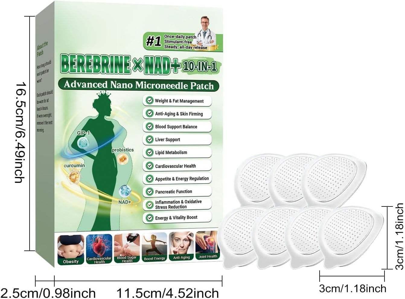𝑴𝒐𝒓𝒊𝒏𝒈𝒂 Patch 𝑴𝒊𝒏𝒄𝒆𝒖𝒓 10 en 1 Ingrédients Naturels Patchs Corporel Quotidien Ultra Fin et Invisible Action Ciblée pour Homme et Femme (6)