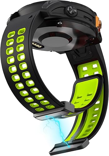 Miniatura 10 de VeveXiao Correa compatible con Garmin Fenix 7X, correa deportiva de repuesto de silicona suave de 1.024 in, hebilla magnética, correa de reloj