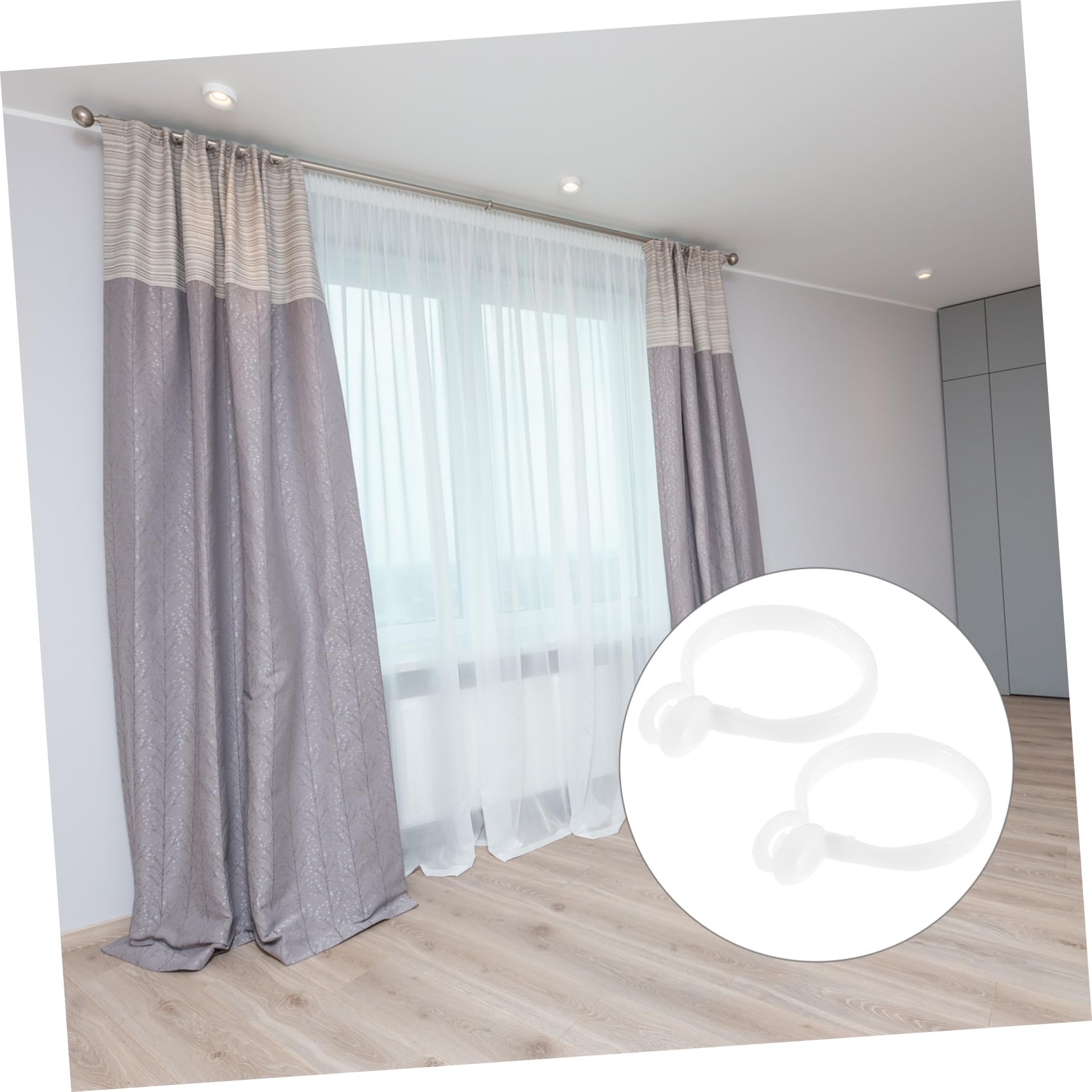 Ciieeo 30pcs Window Curtain Hook Rings Easy Install Curtain Accessories for Sliding Drapes Design for Home Decoration and Everyday Use