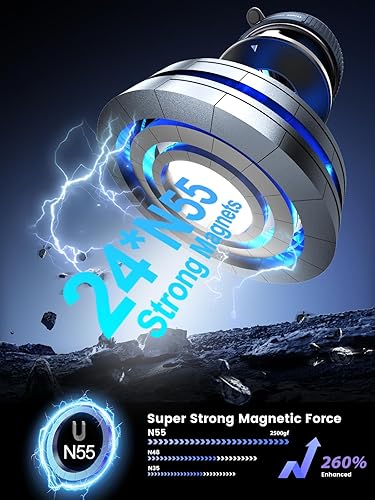 Miniatura 4 de Soporte magnético de teléfono de vacío de nano gel de 360 mejorado para Magsafe 108 + libras de succión más fuerte y 3000gf magnético más fuerte,