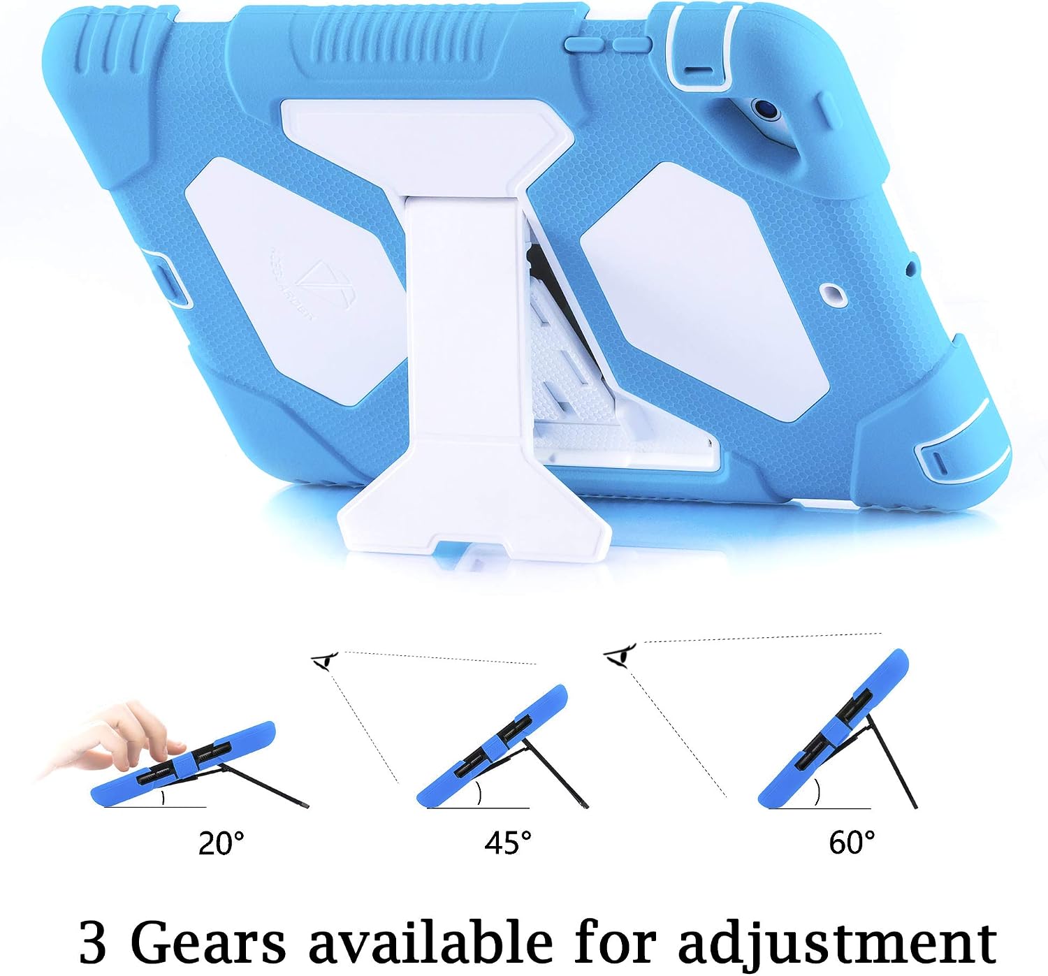 iPad Mini Case,iPad Mini 2 Case, iPad Mini 3 Kid Case Shockproof Drop Resistance for iPad Mini 321 (Blue/White)