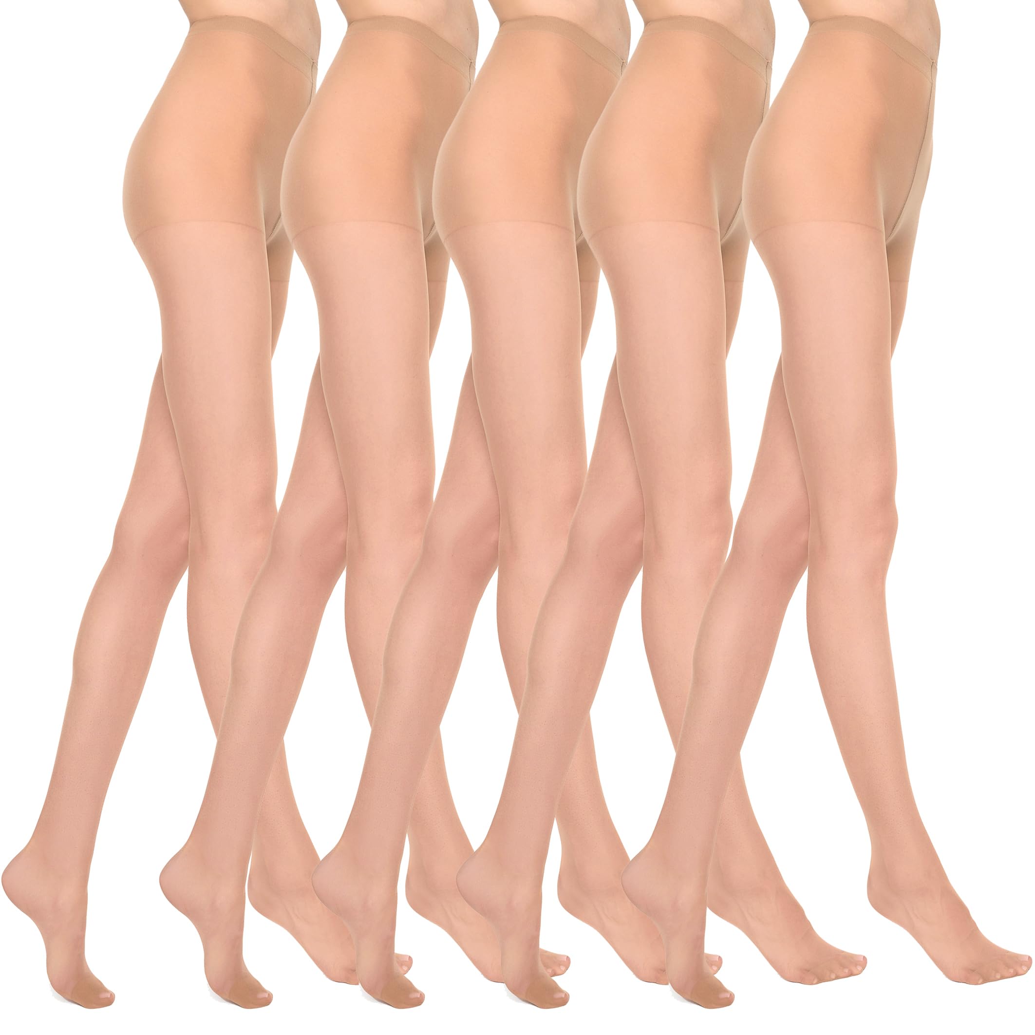 MARILYN Damen Strumpfhose Super 15 DEN Halb-Matte Transparente Feinstrumpfhose mit Flacher Naht Kleinem Zwickel Verstärkten Zehen und Bequemen Bund Schwarz/Beige/Hautfarben/Grau