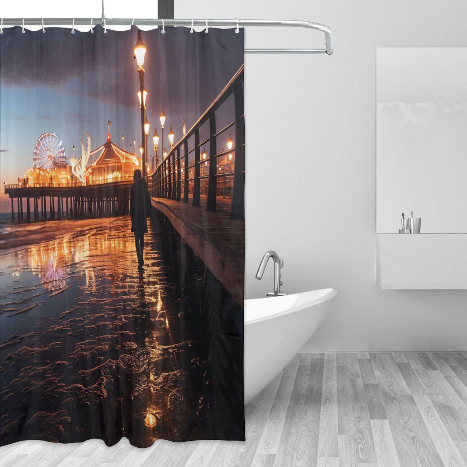 Rideau de douche haut de gamme en tissu imperméable de décoration moderne