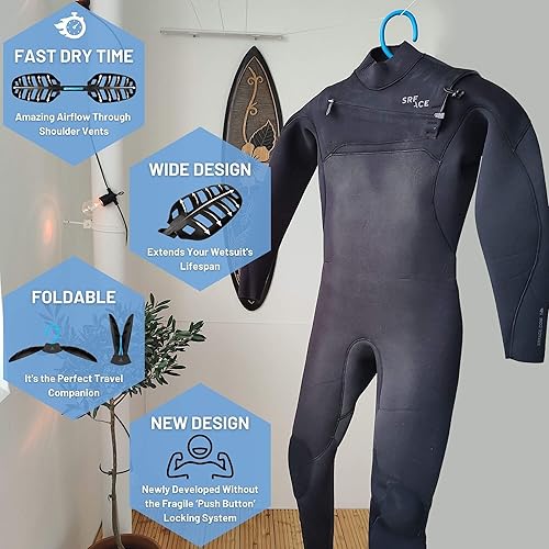 Miniatura 2 de Colgador de traje de neopreno Hang 11 - Mejora la duración de tu traje húmedo, secador rápido, colgadores de traje de neopreno plegables para