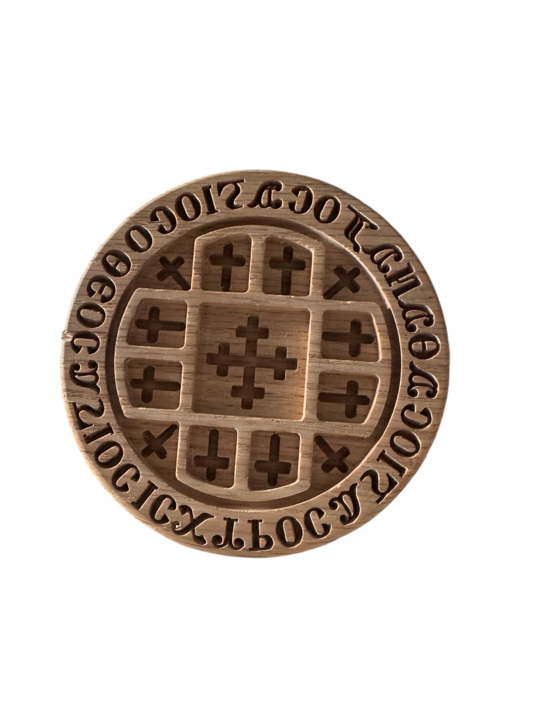 Coptic Orban Stamp MapleCherry Maple or Oak Wood. Holy Communion Bread | Coptic Orban Stamp Exotic MapleCherry Exotic Maple or Oak Wood Holy communion Bread Stamp 5x0.75 Coptic Orthodox product thumbnail 3