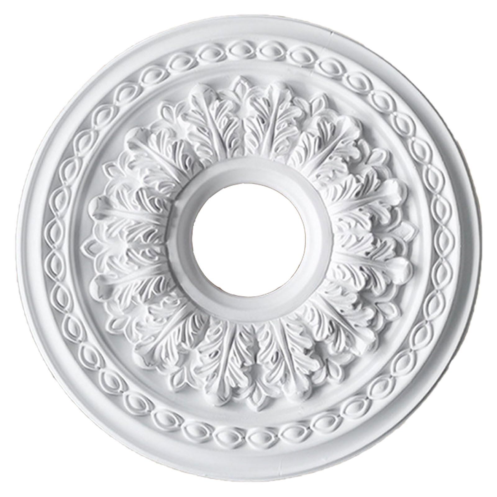 Foelanne White O Round Ceiling Light Medallion White Multiple Sizes(,34Cm)