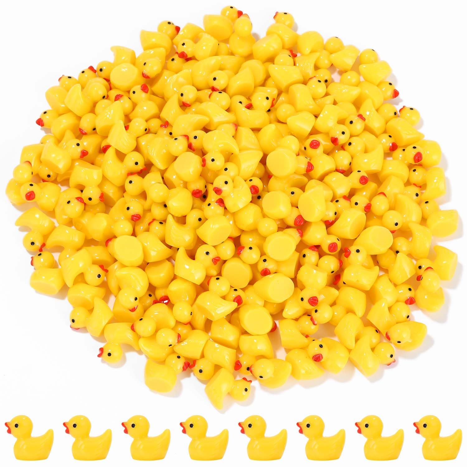 Mixara 200 Stück Mini Enten, Gelb Mini Kleine Enten,Miniatur Figuren,Miniatur Enten Für DIY Dekoration Von Miniatur-Landschaftsgärten, Bonsai, Fischbecken Und Aquarien Verwendet