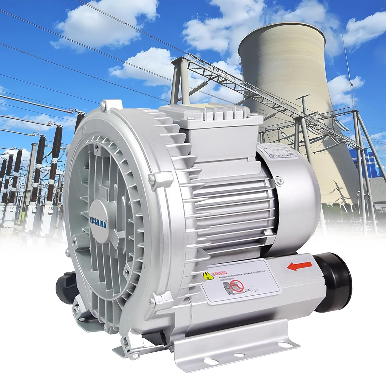 180W-1500W Oil-Free Low Noise Single Phase Regenerative Blower - Industrial Vortex Air Pump for Blowing, Suction, Aeration in Packaging & Automation Systems (0.25HP)