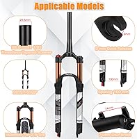 Vista 2 de BUCKLOS Horquilla MTB de Suspensión de Aire de 120mm para Viaje, 26/27.5/29, Ajuste de Rebote 1 1/8 Tubo Recto/Conico QR 9mm, Bloqueo Manual/Remoto