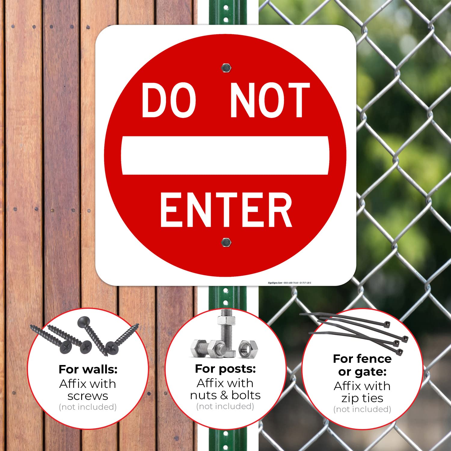 Do Not Enter Sign, 18x18 Inches, Rust Free .063 Aluminum, Fade Resistant, Easy Mounting, Indoor/Outdoor Use, Made in USA