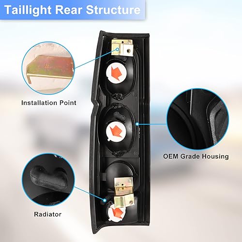 Miniatura 5 de ROXX Conjunto de luz trasera compatible con Nissan Pickup D21 1986 1987 1988 1989 1990 1991 1992 1993 1994 1995 1996 1997 Nissan Pickup D21 lado del