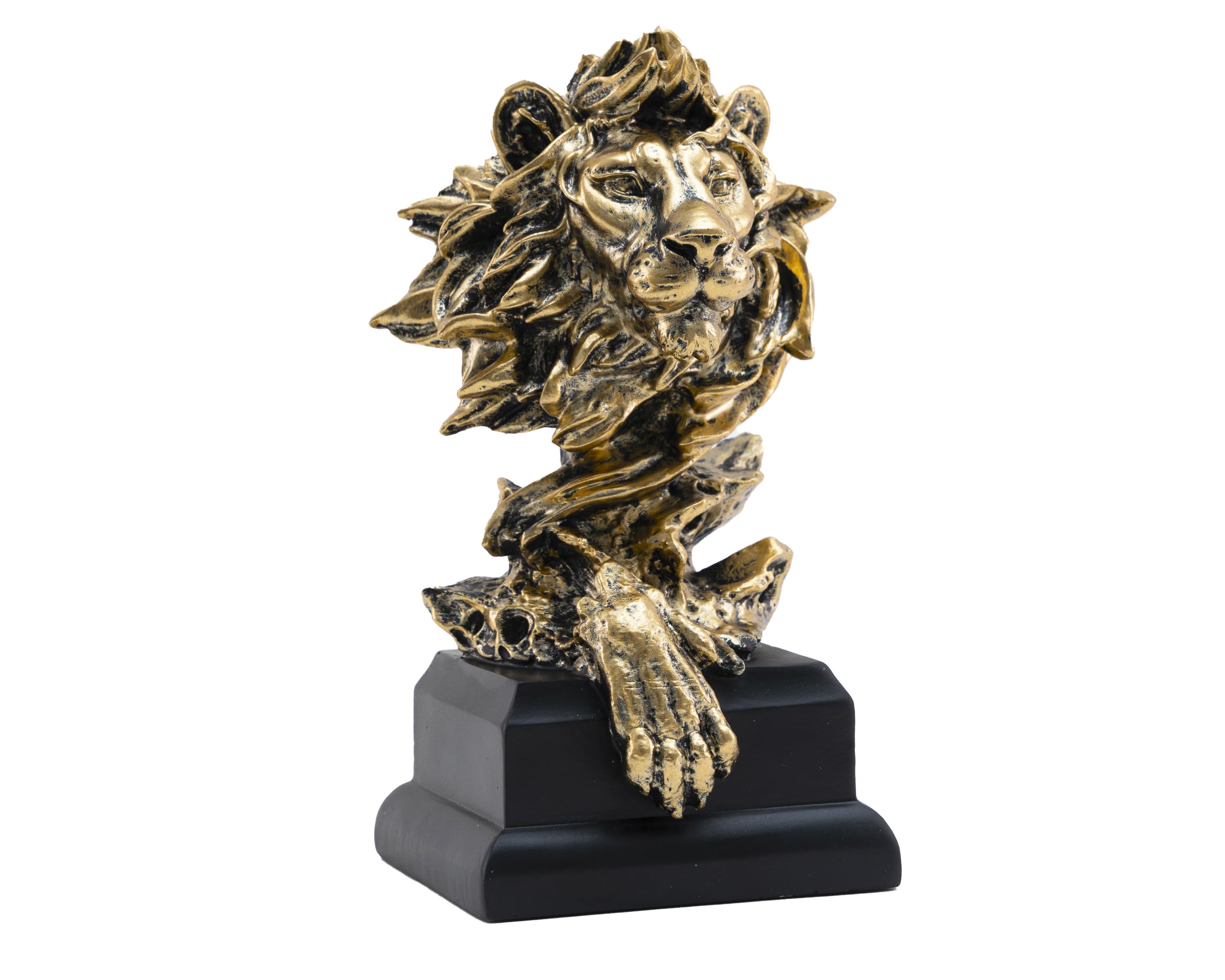 Figurines de collection de lion dorées au style noble et chic