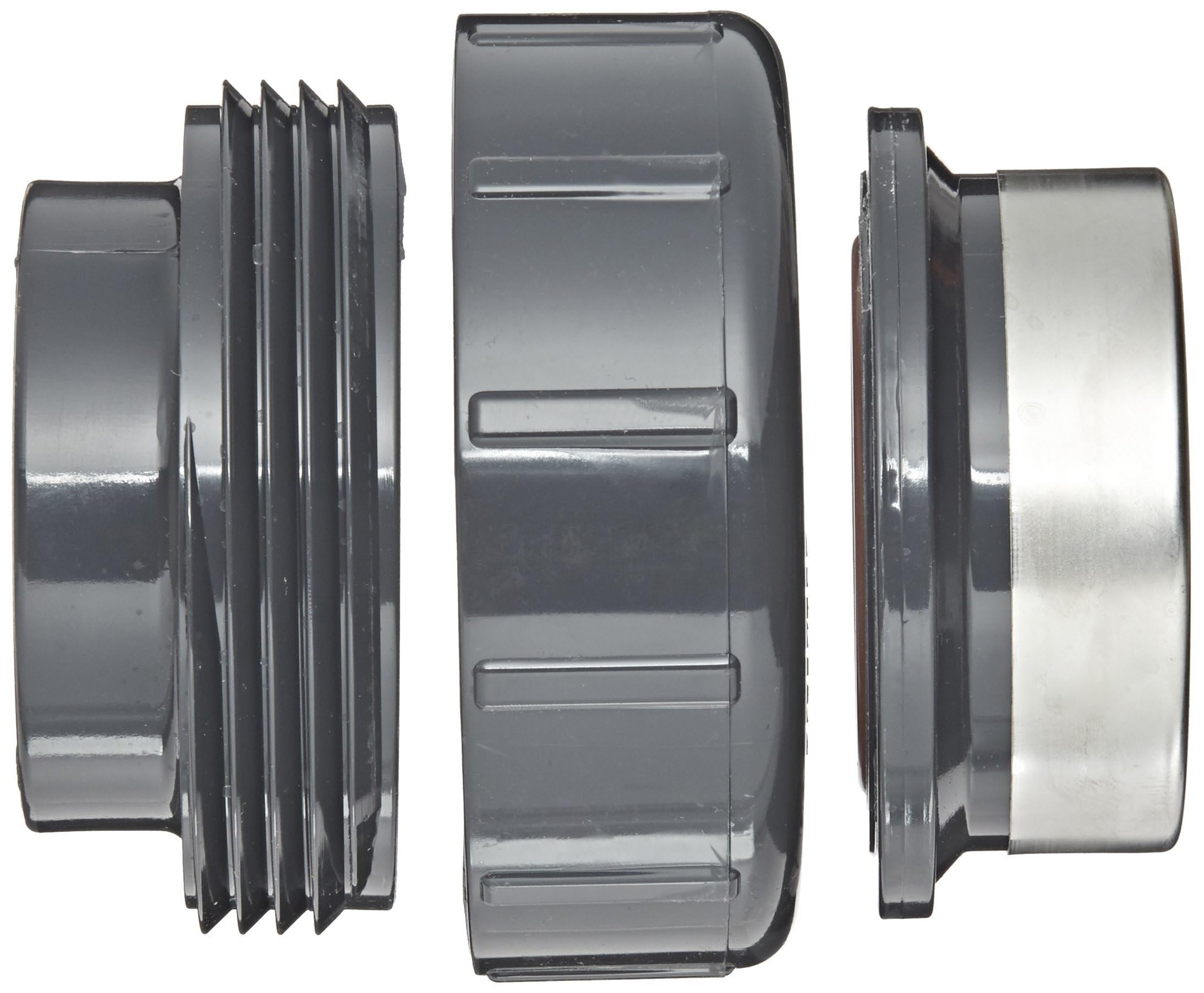 Accesorio for tubería de PVC serie 8059-SR, unión con junta tórica de Viton, cédula 80, gris, casquillo de 1-1/2" x hembra NPT reforzada de acero inoxidable,Material Confiable(1 Inch)