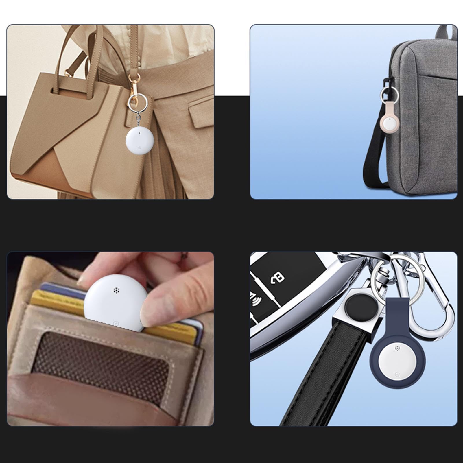 Etichetta GPS Localizzatore di chiavi Valigia wireless collegato a | Applicazione impermeabile,Etichetta di durata della Batteria Lunga