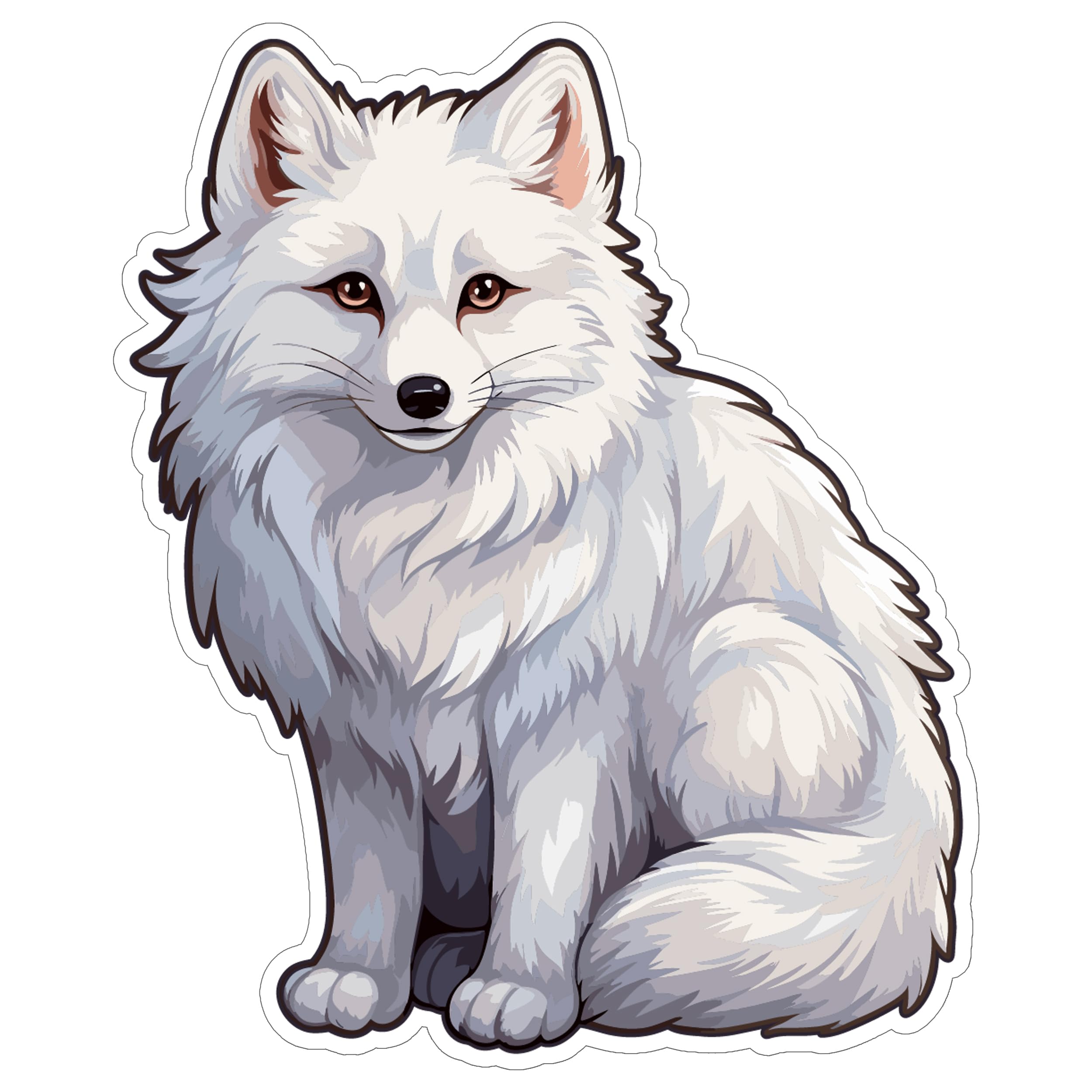 Arctic Fox Sticker 4 Inch Snow White Arctic Fox Lover - Waterproof Animal Vinyl Decal for Laptop Water Bottle Car Tumbler - Durable Aesthetic Long-Lasting Stickers for Adults ID44990