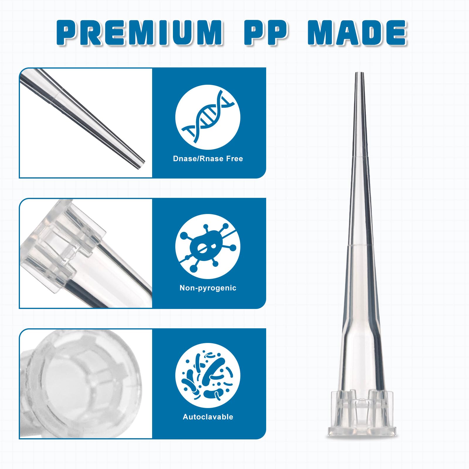 96 /Rack, 100 Rack 10μl pipettenspitzen, pipettenspitzenbox, labor pipettenspitzen, universal pipettenspitzen mit aufbewahrungsbox, sterile pipettenspitzen ohne filter für labore und chemie (10μl)