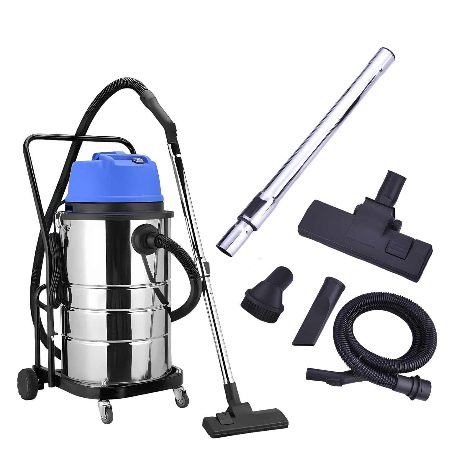 Energooszczędny Energooszczędny Odkurzacz Na Mokro/Sucho 60 L 1400 W Mocna Siła Ssania łatwy W Czyszczeniu Do Domu Biura I Warsztatu(Blue)