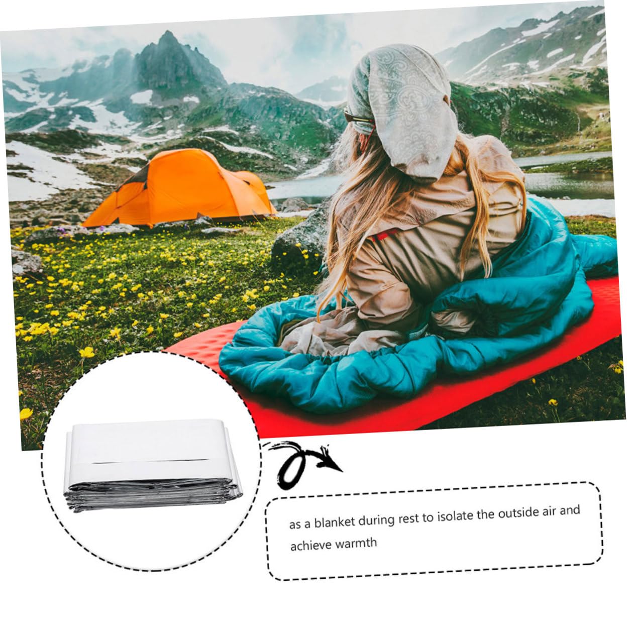 NULYLU Outdoor Emergency Thermal Blanket 6pcs Camping Blanket Reflective Film Silver Aluminum Foil Insulation