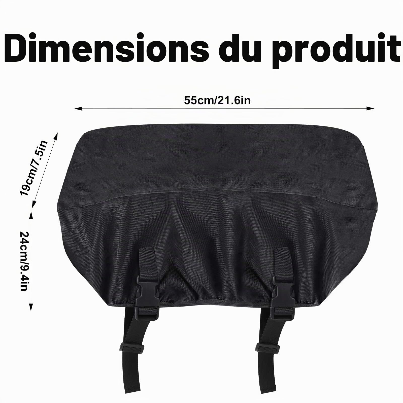 lasuroa Housse Treuil, 55x24x19cm Housse Protectrice Noire Treuil en Tissu Oxford Imperméable Résistante aux Intempéries Protection pour Treuils Électriques de 8500 à 17500 Livres