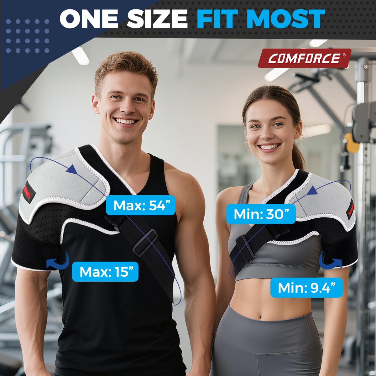 Copper Compression Shoulder Brace, Rotator Cuff Support Brace for AC Joint Pain Relief, Arm Stability, Tendonitis, Shoulder Sleeves for Men and Women, Adjustable Straps Fits Left and Right Arm - Image 5