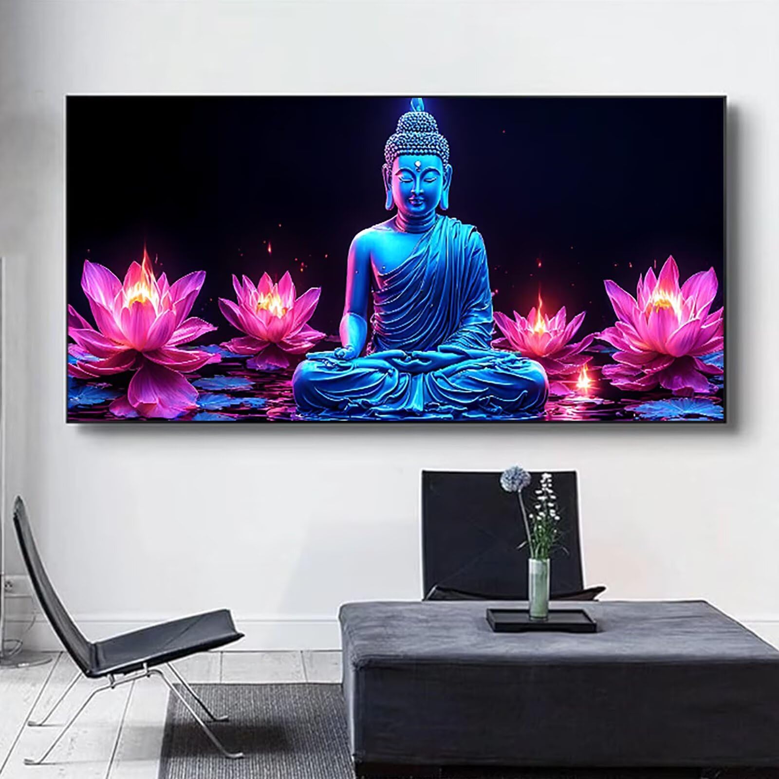Malen nach Zahlen Kinder Lotus Malen Nach Zahlen Erwachsene, Geschenke für Mädchen Junge Bastelset Set, Malen nach Zahlen Buddha | Malen nach Zahlen Ohne Rahmen, (60x120cm) Bastelset Erwachsene G-I