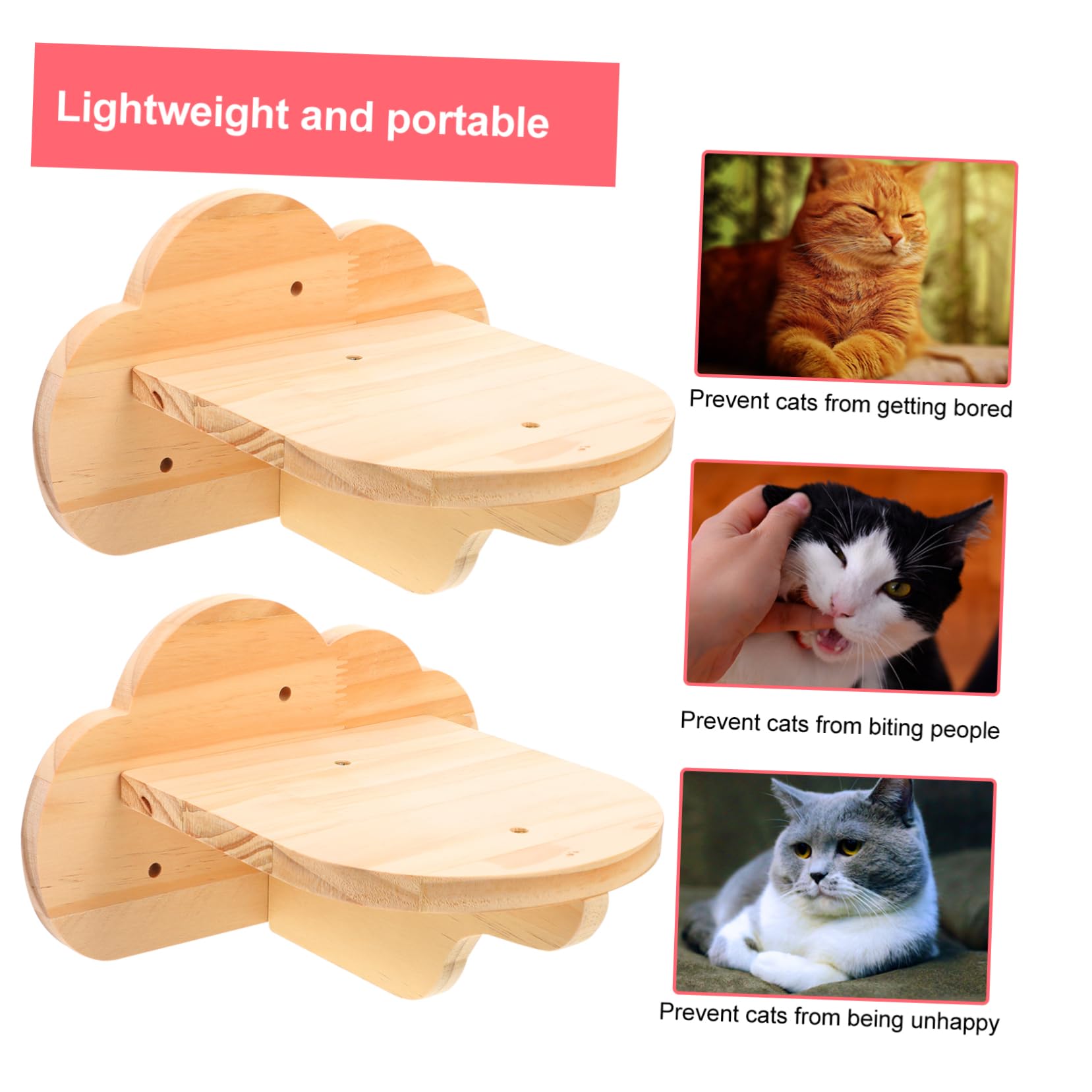 Sosoport 2stücke Teiliges Katzenwandregal Aus Holz Wandmontierte Katzenstufen Für Klettern Und Spielen Sicheres Und Stabiles Katzenmöbel Für Innenräume Für Katzenliebhaber