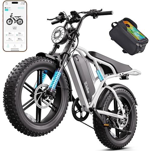 TST Electric Bike for Adults, 1500W Peak Motor Ebike, 20" x 4.0" Fat Tire E Bike, 48V 15Ah Removable Battery, Dual Suspension, Disc Brakes, LCD & APP Control, UL 2849, for Commuting Off-Road