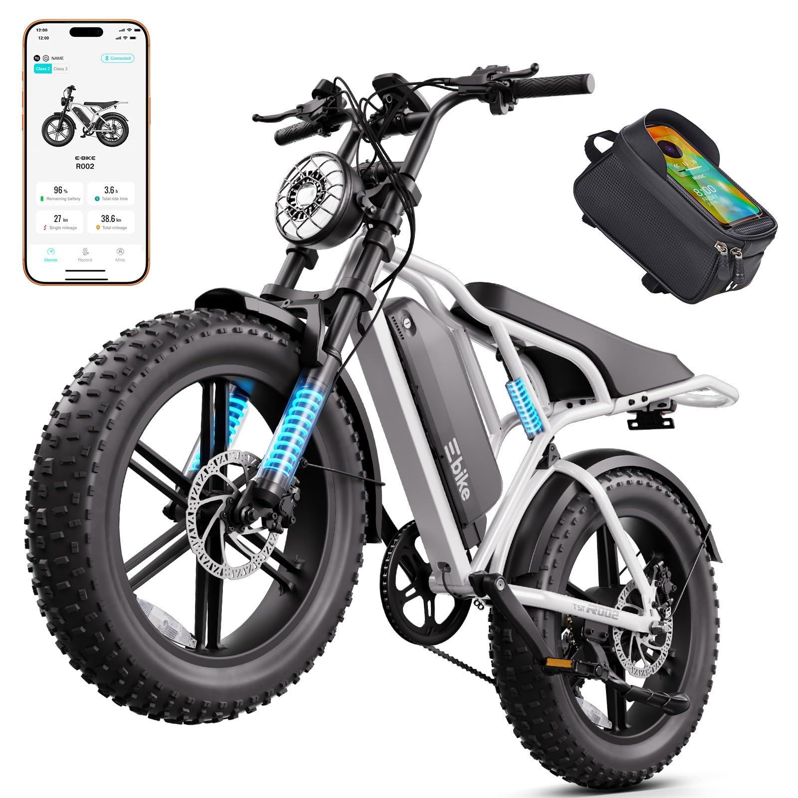 TS TST GRP LLC lectric Bike for Adults,Peak 1500W Motor Retro Ebike,20"x 4.0" Fat Tire E Bike,48V 15Ah Removable Battery,Dual Suspension,for City Commuting,Mountain