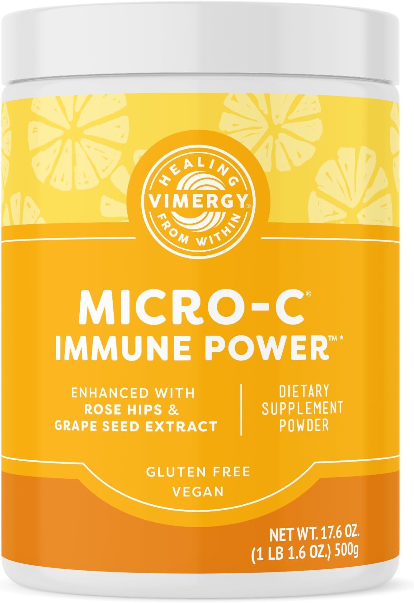 Micro-C Immune Power TM * - 500g – 139 Servings – 2000mg/serving – Gentle Form – Antioxidant Phytonutrients – Immune & Nerve Support – Benefits Bone & Cartilage – Gluten-Free – Kosher – Vegan | Supports Immune Health*, Equal to 28 oranges, Collagen Production for Healthy Skin, Hair, and Nails*, Gluten-Free, Kosher