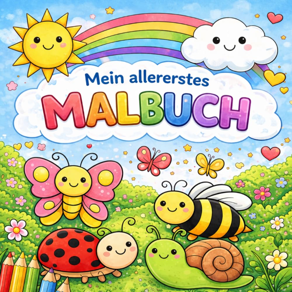 Mein allererstes Malbuch ab 2 Jahren – Einfache Motive für kleine Kinder: Einfache Ausmalbilder mit dicken Linien – Tiere, Fahrzeuge und Formen für kleine Kinder
