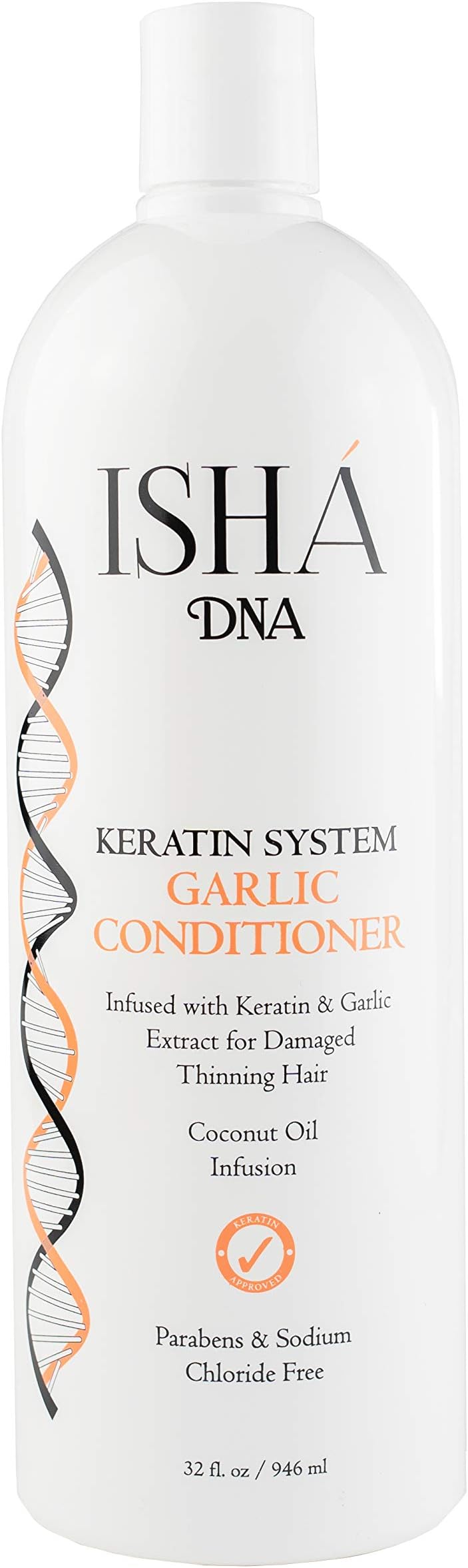 Keratin System Garlic Conditioner - Infused with Keratin and Garlic Extract For Damaged Thinning Hair - Stops Hair Loss and Promotes Growth - Deep Conditioning - Sulfate and Paraben Free
