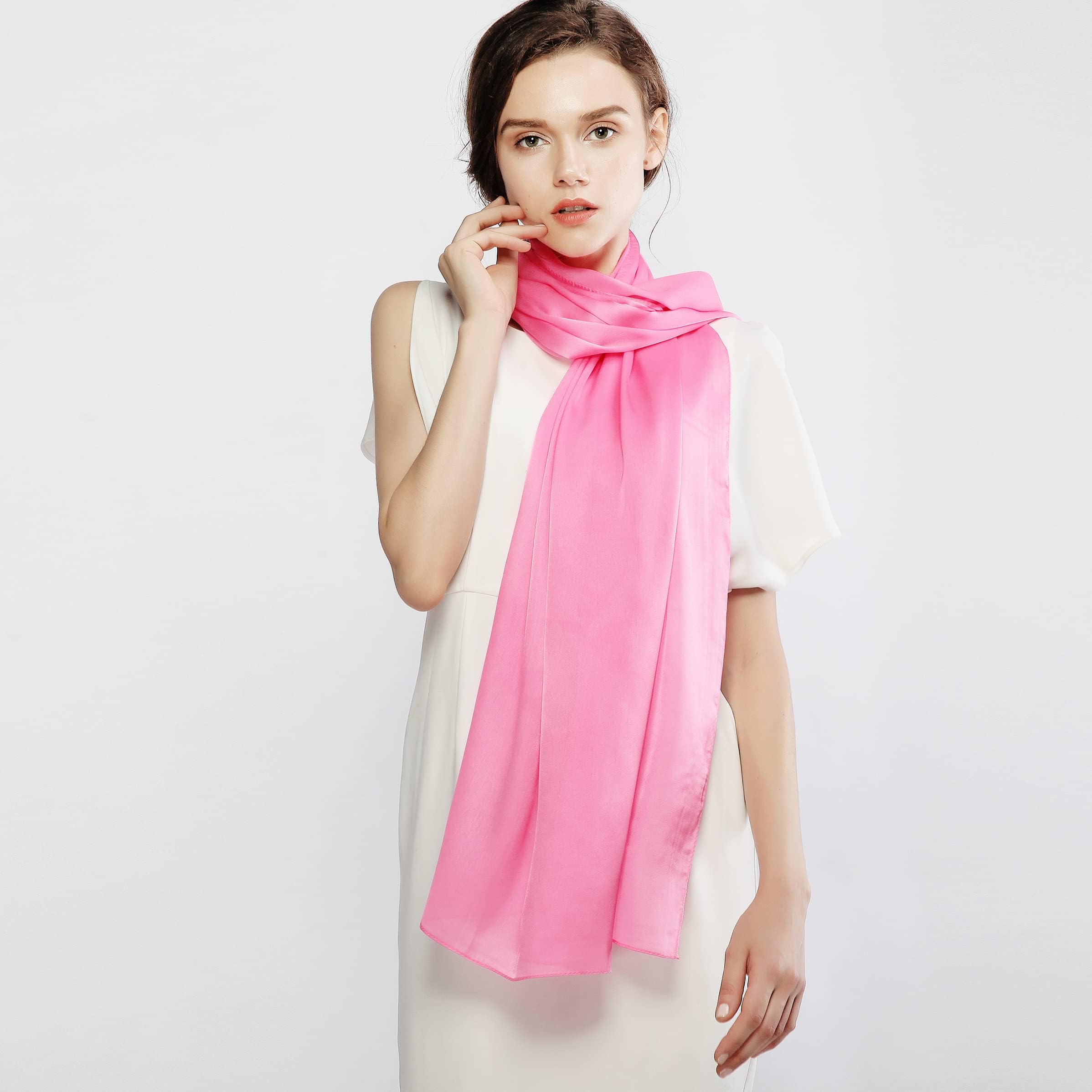 RIIQIICHY Foulard Sciarpa Seta Donna Pashmina Stola Scialle Cerimonia Abito da Sera Elegante Sposa