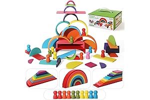 Shierdu Wooden Rainbow Stacking Building Blocks