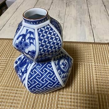 Amazon｜有田焼 哲斎作 ひょうたん型 大徳利 壺 花瓶｜徳利
