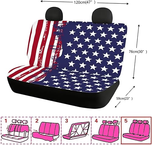 Miniatura 7 de GePrint Fundas de asiento de automóvil con bandera estadounidense, funda de cojín patriótica para autos, SUV, camionetas, camionetas, funda de cojín
