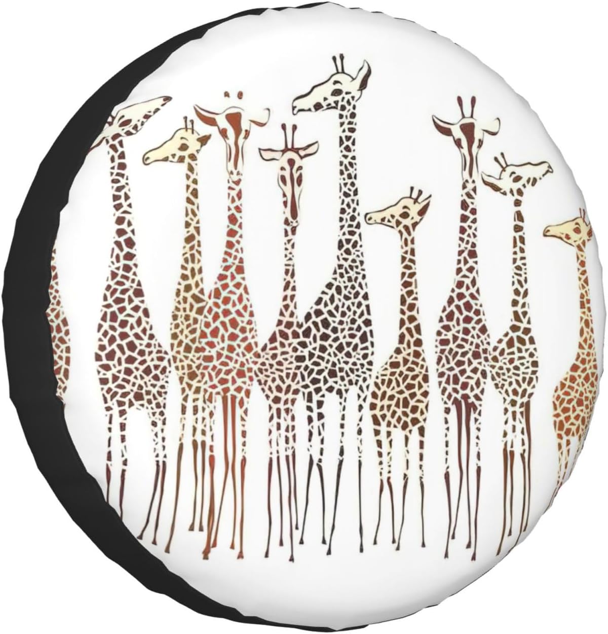 Cute Wild Cartoon Giraffes Print Tire Cover Universal Spare Wheel for Trailer Rv SUV Truck Camper Travel Accessories