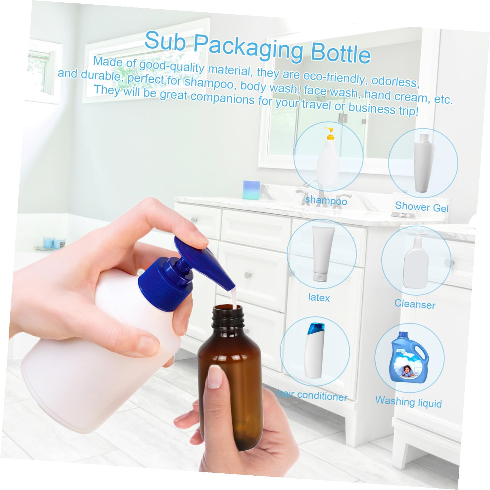 minkissy 32piezas Botellas De Maquillaje De Viaje Rellenables para Cosméticos y Lociones Contenedores Prácticos y Portátiles para Viajes y Transparente
