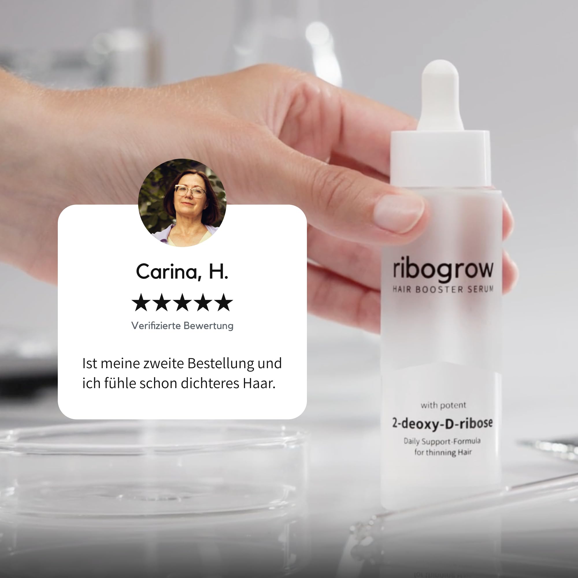 Hair Booster Serum 3x50ml | Haarwachstum Serum 3 Monate mit 2-Desoxy-D-Ribose & Koffein | gegen Haarausfall Frauen & Männer | Pipette | Dermatest Exzellent