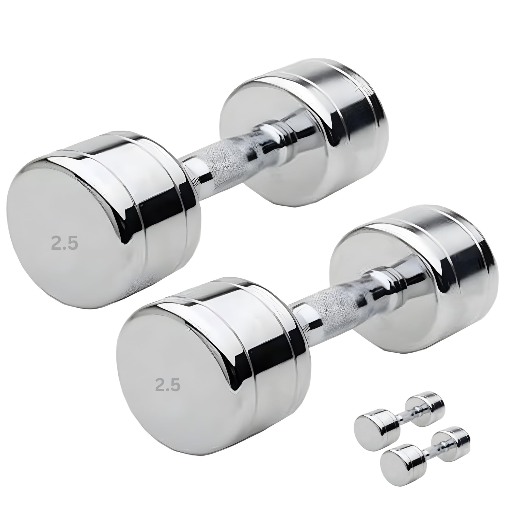 Stainless Steel Dumbbell Set Home Gym Adjustable Dumbal 2.5 Kg Dumbbells Round Dumbbell Cast Iron Handle Fitness Workout Set (2.5 Kg x 2 = 5 kg) Pack of 2 (B0CVL6F7BP) Amazon Price History, Amazon Price Tracker