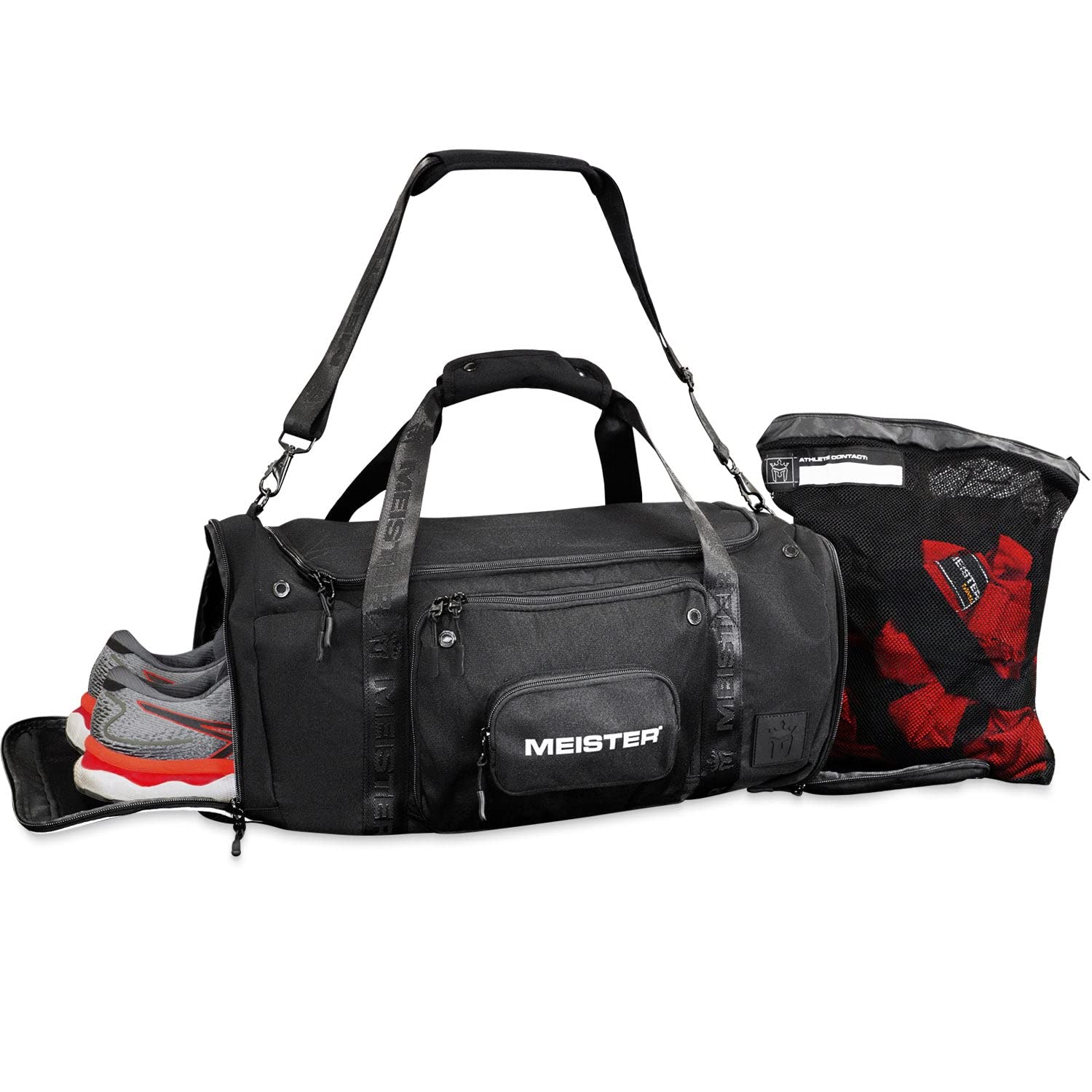 Meister Brawler Sac de Sport pour Combattants avec Fermeture éclair Sac de Lavage et casier à Chaussures