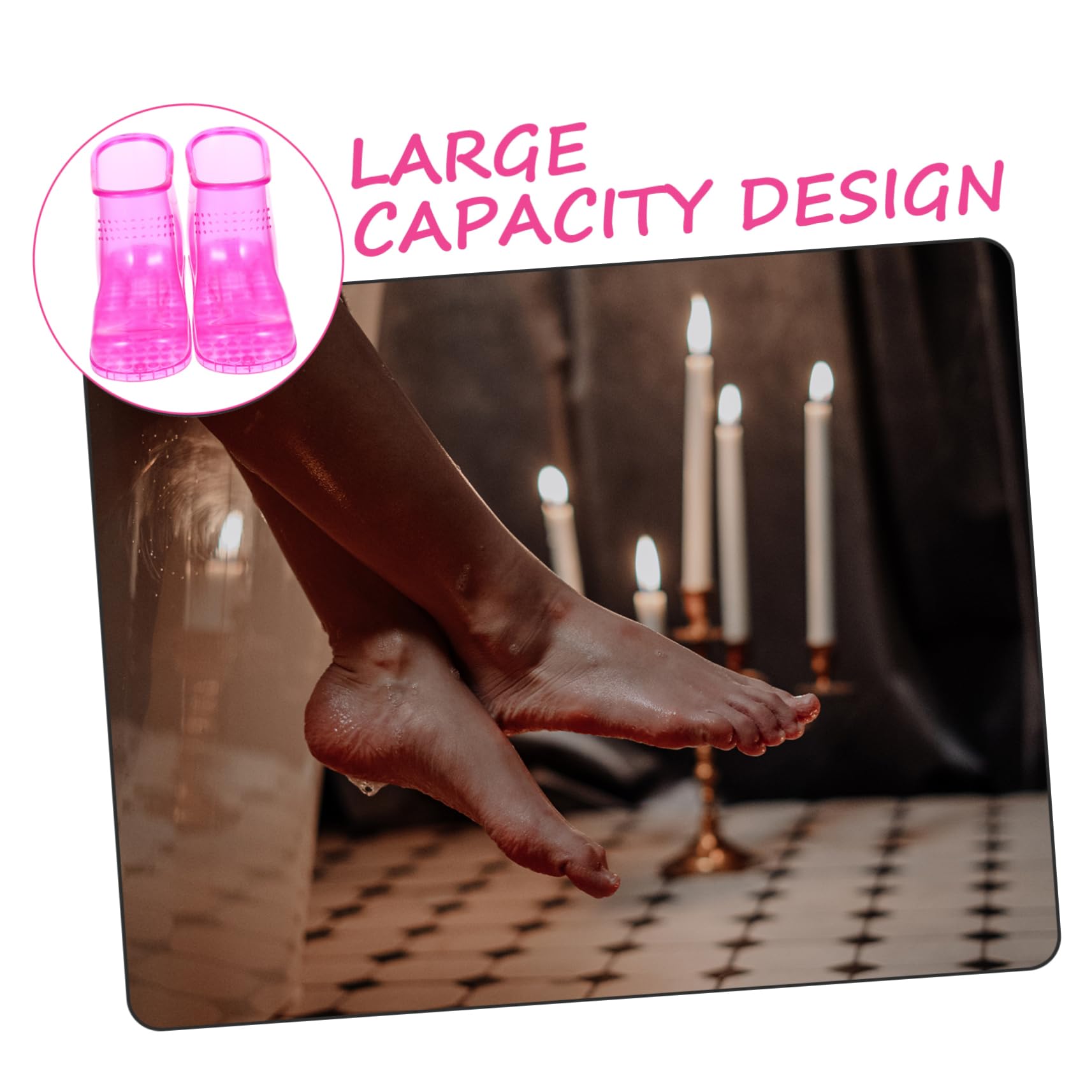 TOPBATHY Fußbadschuhe Zufälliger Stil Pvc Material für Große Füße bis Größe 45 mit Massage Sohlen Design Leichter Reinigung für Sauna und Fußpflege zu Hause