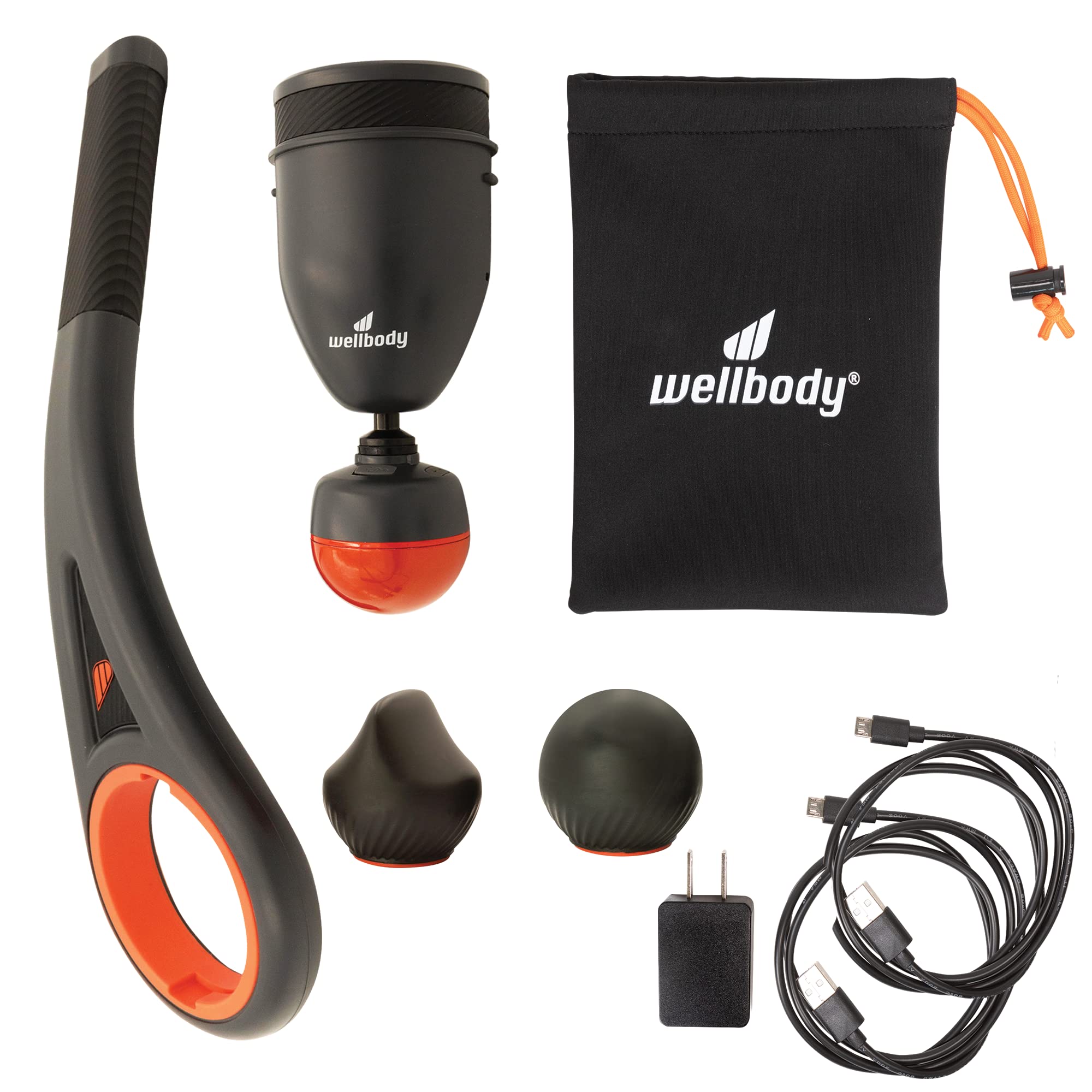 Wellbody Wingspan | Beheizte Massagepistole | Tiefengewebe-Massagegerät | Heatball-Technologie | Leises Handgerät | Massagegerät für Muskeln | Vollaluminium-Powertrain
