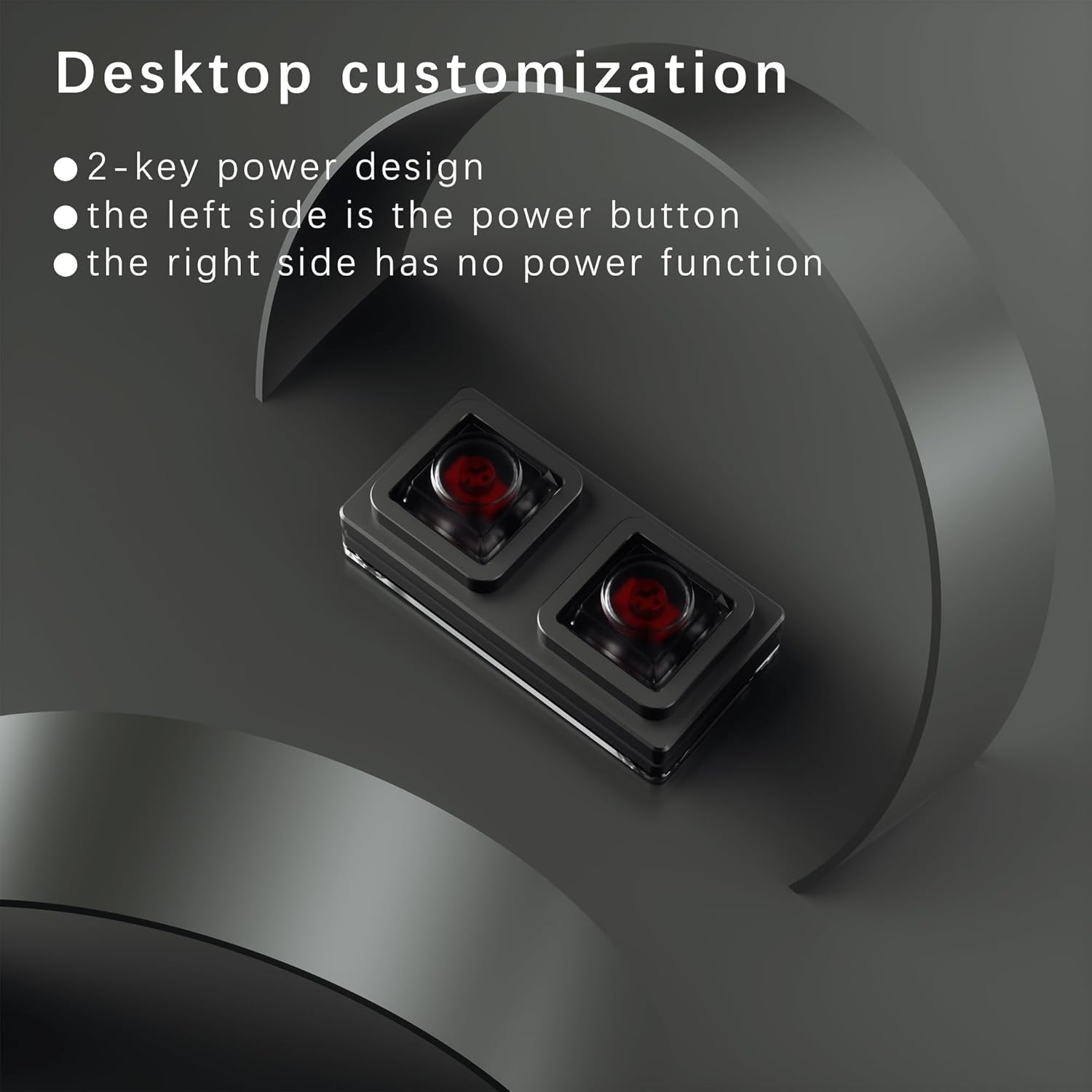 PC Power Button,Mini 2-Key Remote PC Power Switch，PC Computer Case Power Switch,Button Desktop Computer Supplies Made of Aluminum Alloy (Gray)