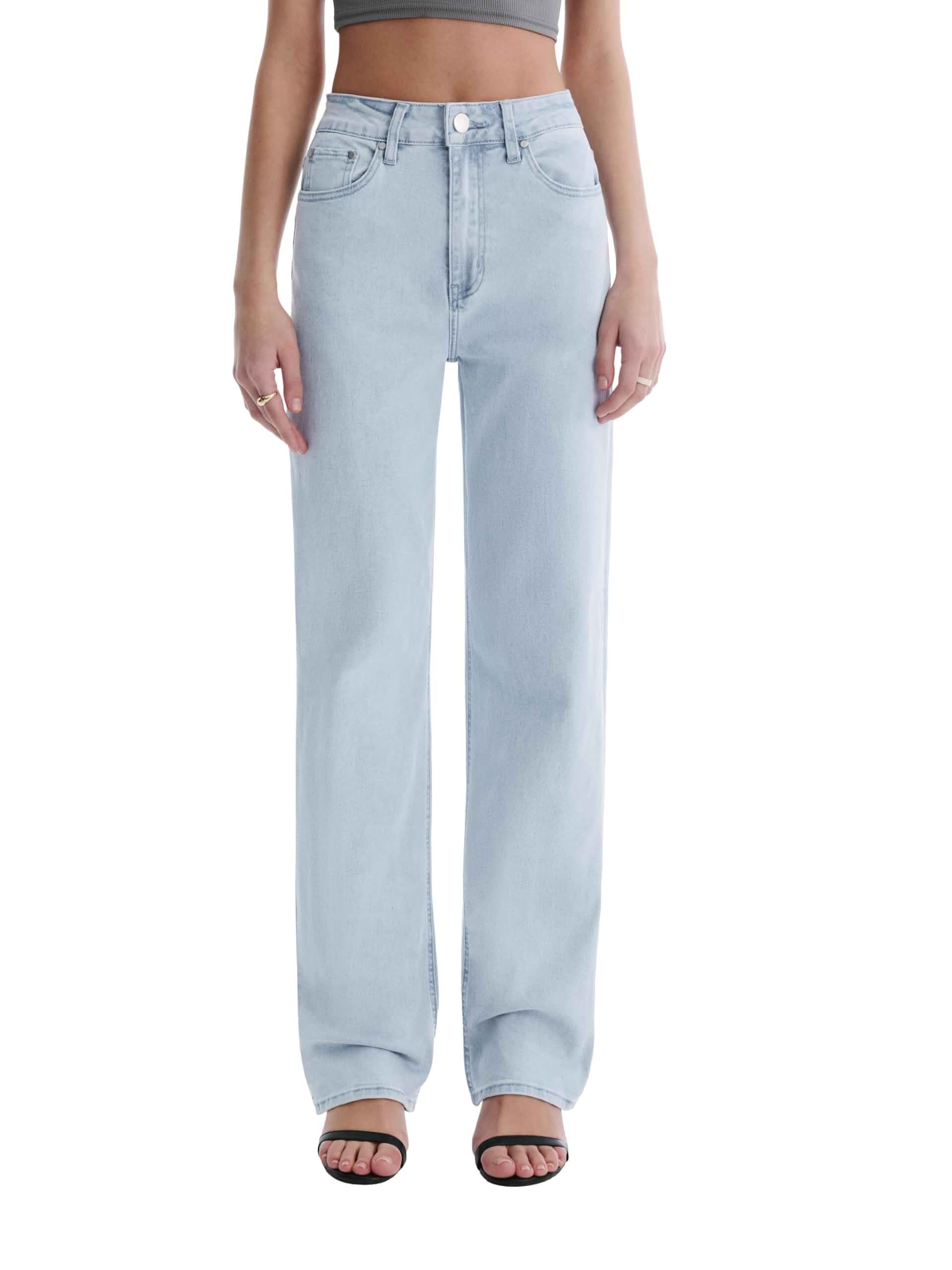 Women’s Jeans High Waisted Straight Leg Stretchy Jeans Trendy Wide Leg Casual Fit Denim Pants Jeans · Regular