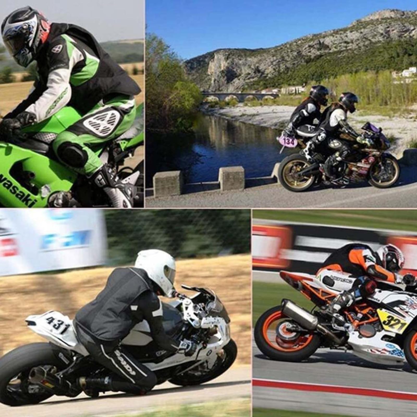 Motorrad Airbag Weste mit 0,3S Inflation, Faltbare Rückenschaukel, Nacken- & Schwanzschutz für Motocross, Fahrradrennen