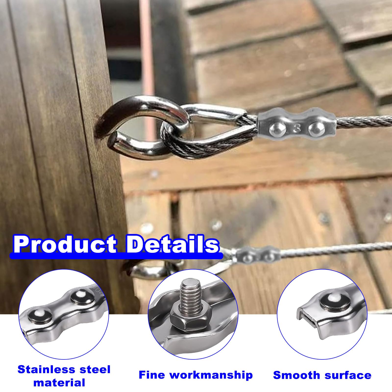 M3 Wire Rope Clips, Wire Rope Clamps, U Bolt Stainless Steel Cable Clip - View #4